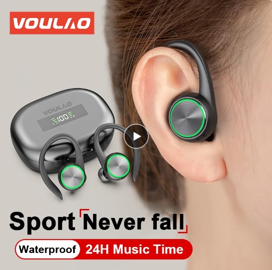 wireless headset, TWS sports Bluetooth headset hi-fi stereo headset noise reduction headset, waterproof  with microphone