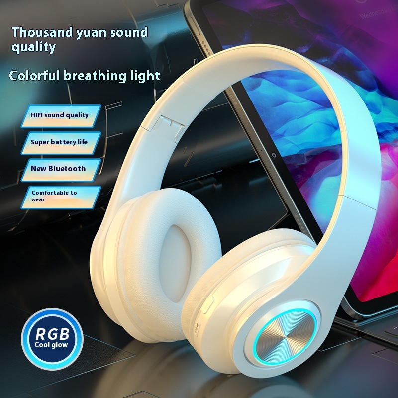 Luminous Bluetooth earphones, headphones, subwoofer, mobile phones, wireless sports games, gift earphones