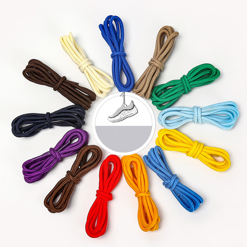 Shoe Accessories 4mm colorful polyester shoelaces suitable for coconut flying woven shoes, sneakers, hiking shoes, sneakers, hat ropes, trousers ropes