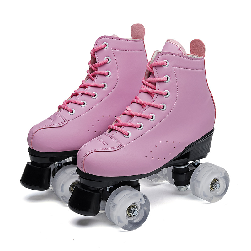 Adult Double-row Skates Children's Four-wheel Skates Adult Men's And Women's Roller Skates Flash