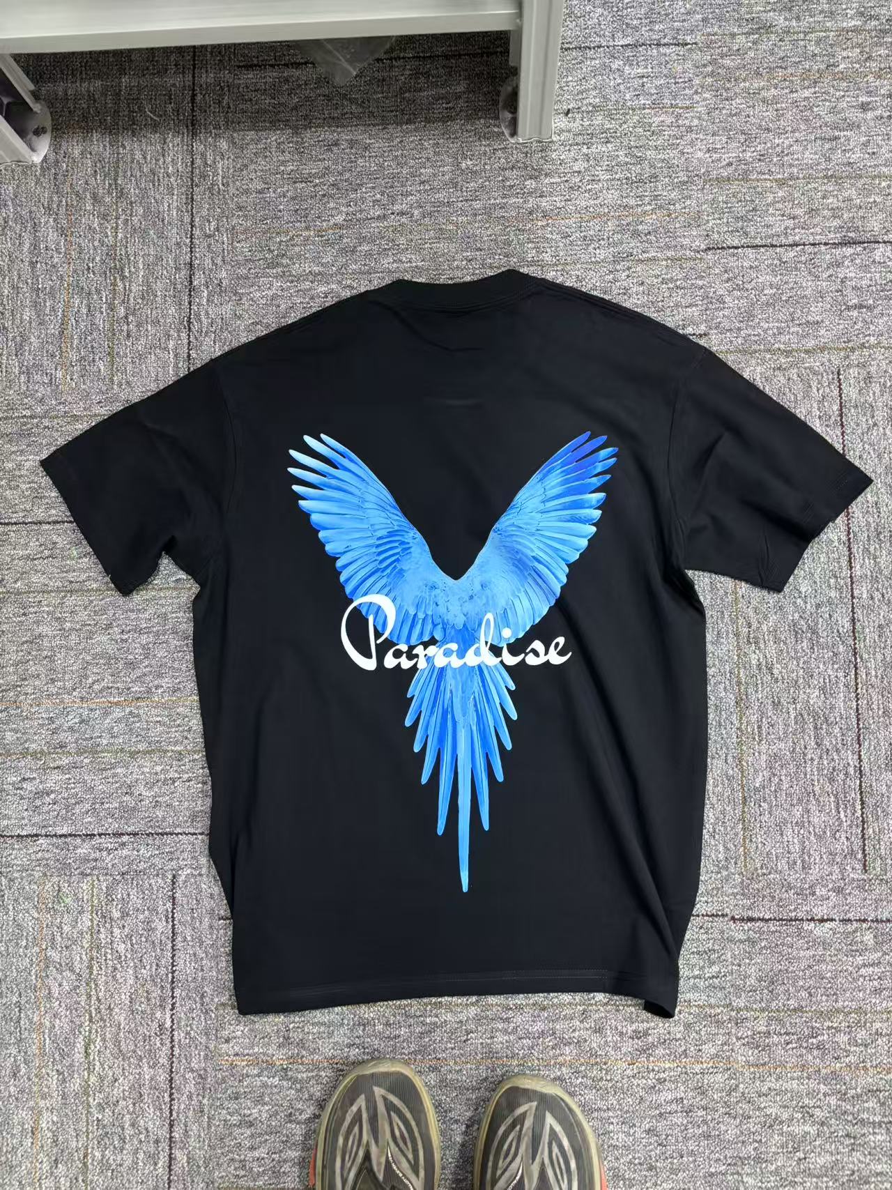 Men's Oversized Cotton Tee - Vibrant Parrot Print Short Sleeve Shirt | Summer Streetwear Essential