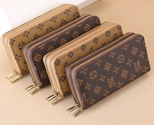 Marke frauen Brieftasche Lange frauen Mode Doppel Schicht Reißverschluss Große Kapazität Brieftasche frauen Brieftasche