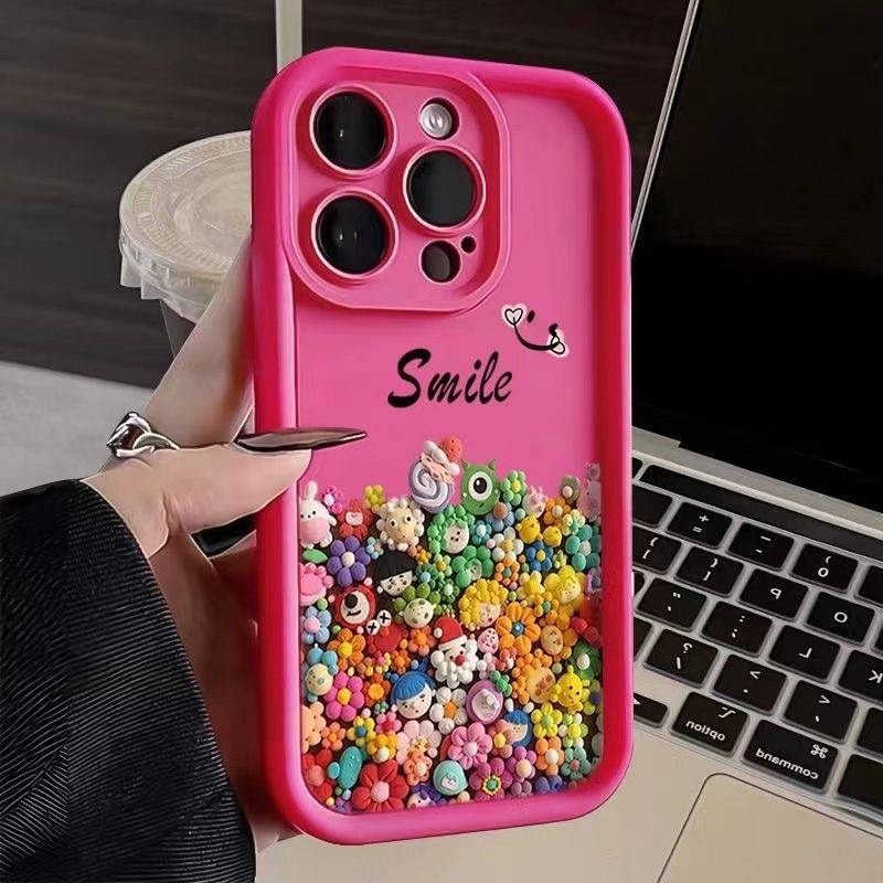 Colorful Dolls For Phone 12 13 14 15 16 PRO/PLUS/PRO MAX Silicone Mobile Phone Case Skin-friendly IP16Pro Anti-fall Mobile Phone Case