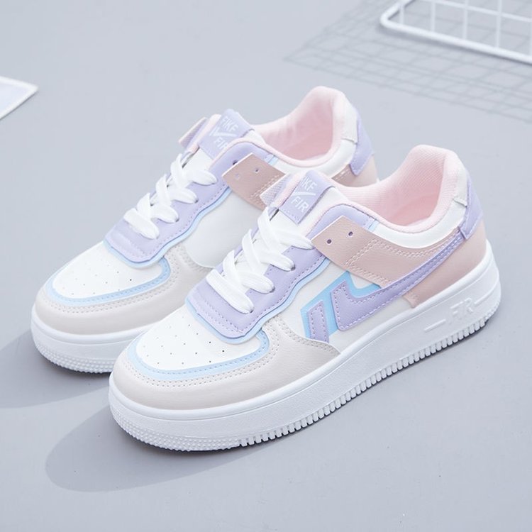 Spring Round Toe Daily Women's Shoes Low Top Flat Heel Sneakers New Fashion Casual Shoes Trendy White Shoes Ladies Shoes