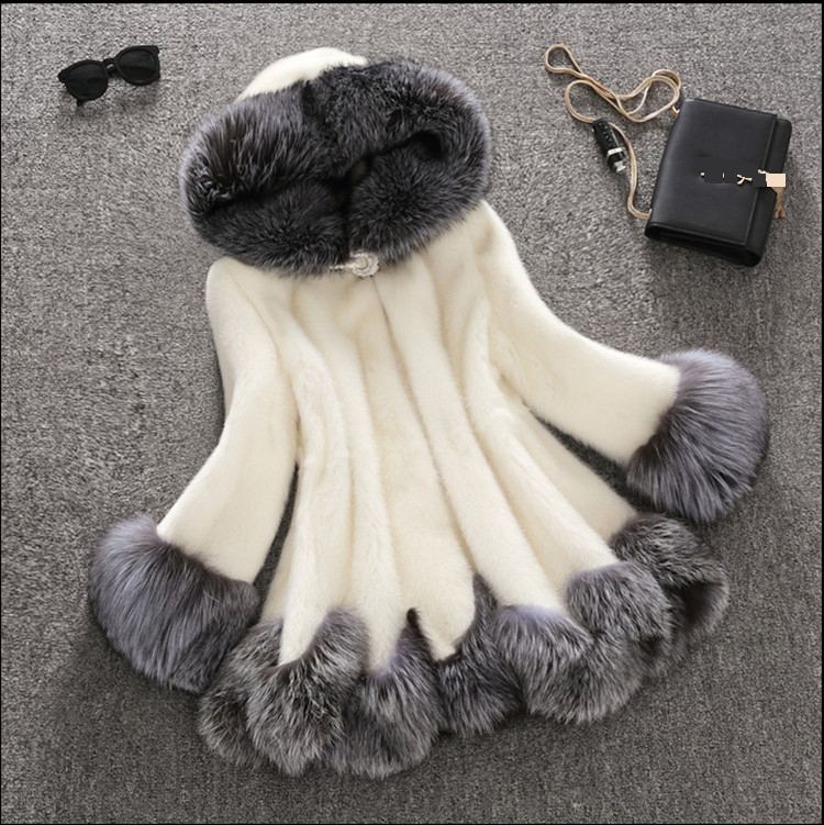 Women's clothing women's fur coat mid-length mink velvet fox fur women's coat