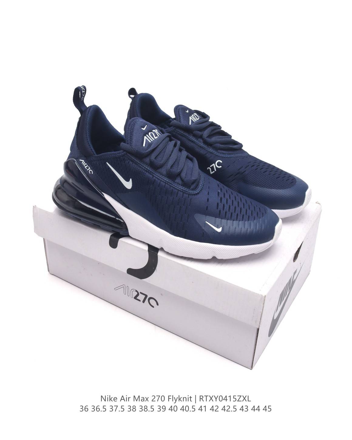 Brand New AIR-MAX 270 Men's Casual Shoes Sport Running Trainer Sneakers - Blue&White