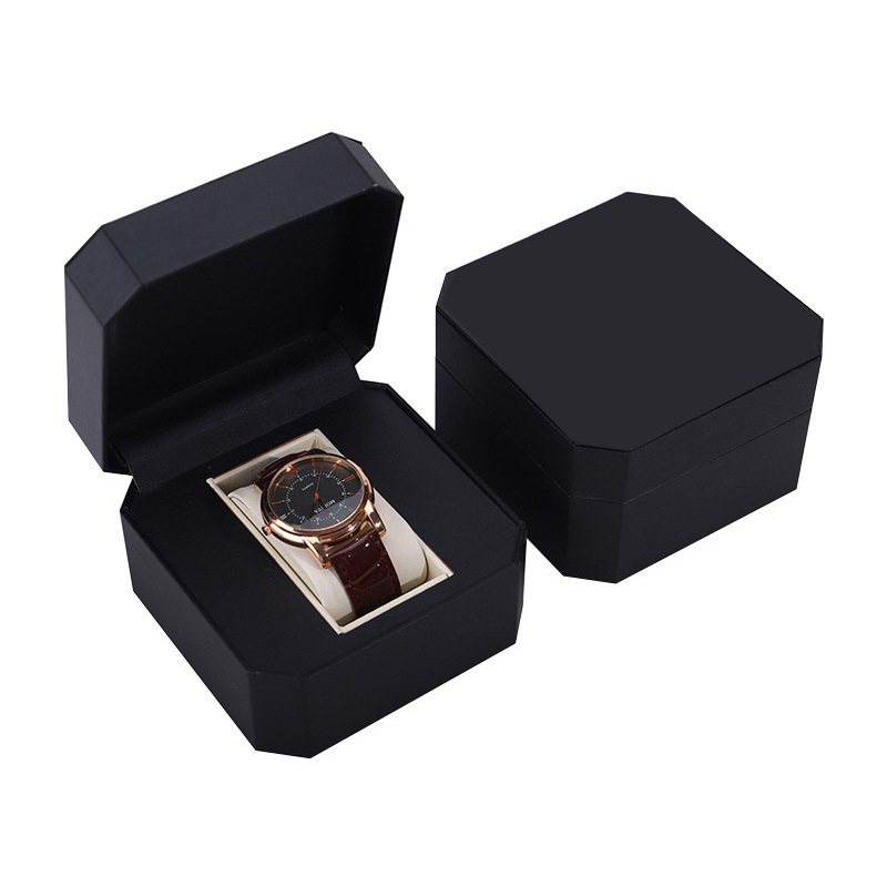 Watch Storage Box Pu Leather Watch Box Display Octagon Watch Box Clamshell Gift Box Jewelry Storage Packaging Box