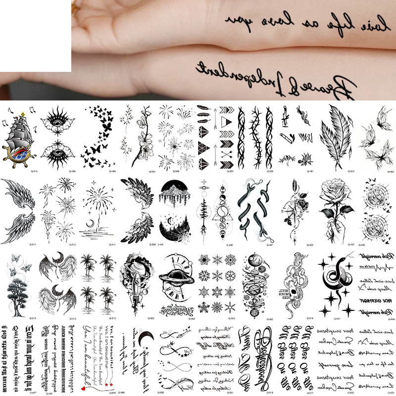 Q 481-520 Small fresh waterproof tattoo sticker set any combination