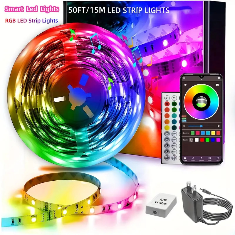 Home & Garden hot selling LED light strip set 24V 3535 low voltage rgb light strip self adhesive 44 key music bluetooth soft light strip