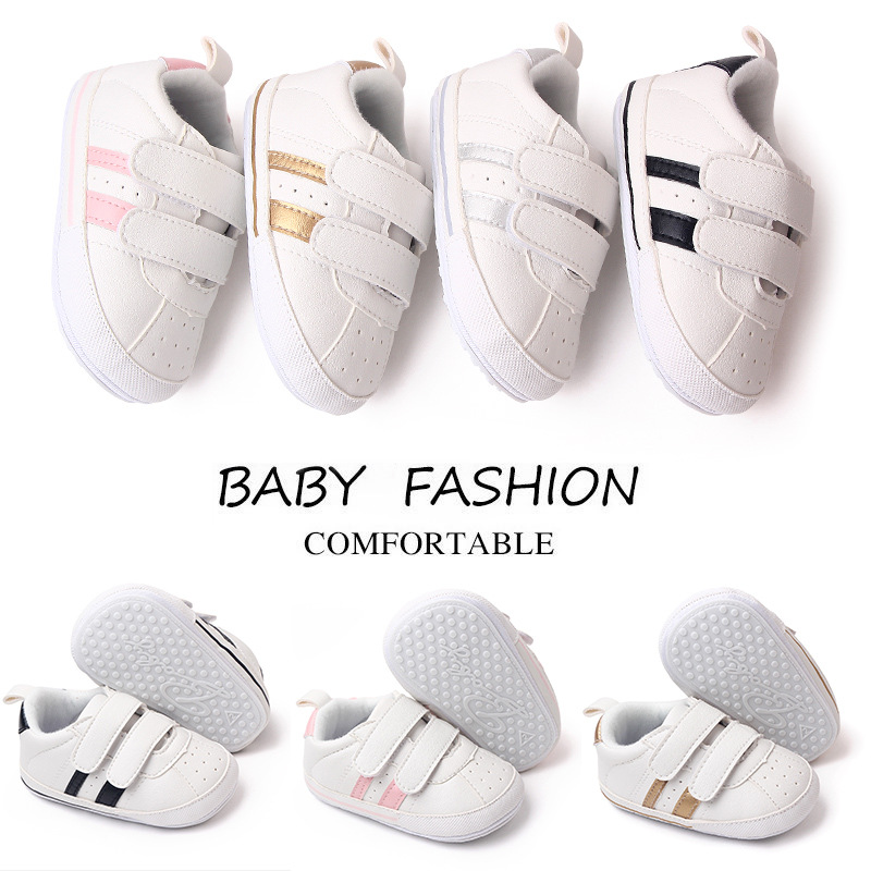 Mother & Kids Baby Velcro White Sneakers New Baby Shoes Toddler Shoes Soft Soled Shoes
