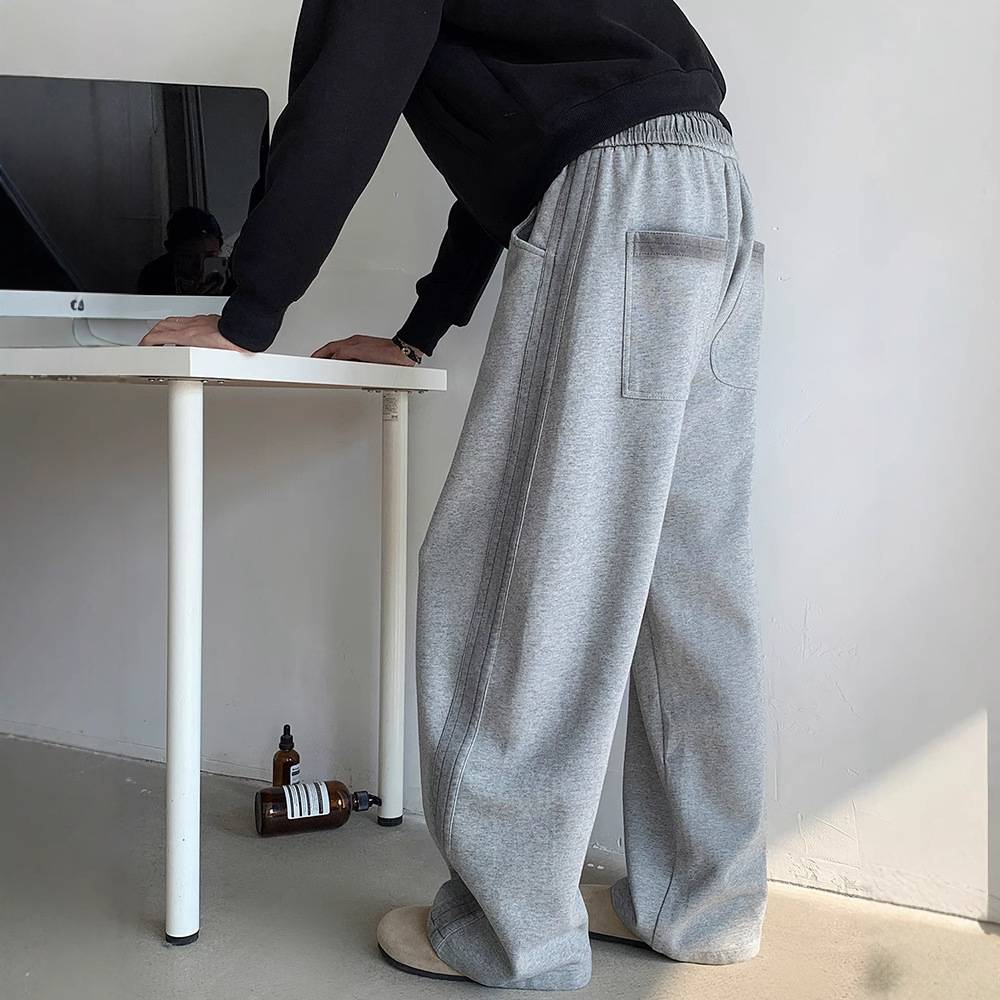 Men's Clothing Autumn And Winter Plus Velvet Trend Straight Machete Casual Pants For Men And Women Loose Harem Banana Trousers Versatile Sweatpants