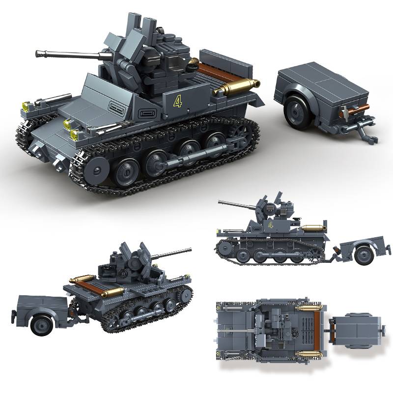 WW2 Military Classic Model Flak Panzer I Collection Ornament Building Blocks Bricks Christmas Toys