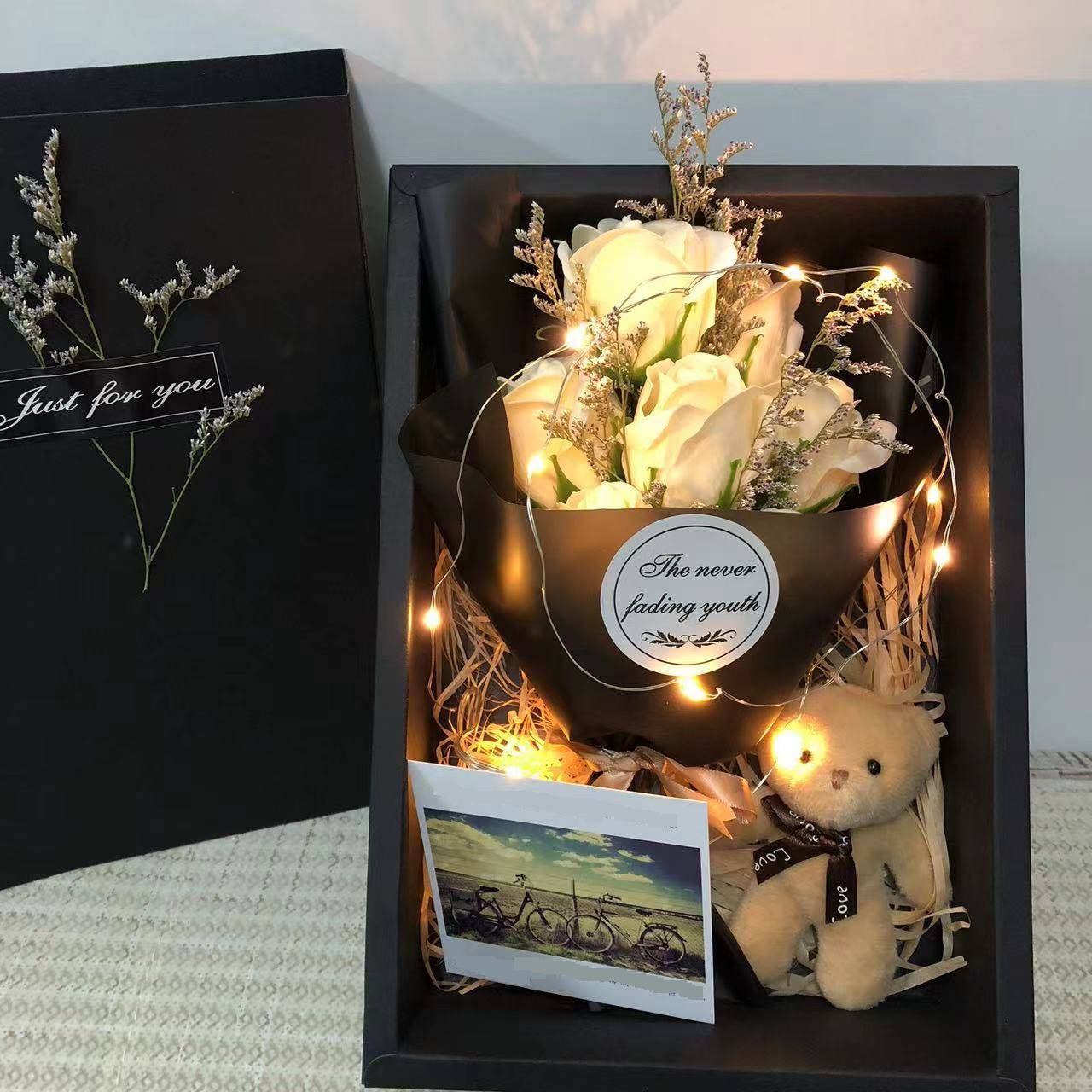 Festival Gifts Christmas Rose Bear Gift Box Teacher's Day Practical Birthday Gift Thoughtful High End Girlfriend Creative Gift