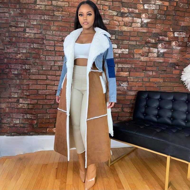 Women's Cowboy Combination With Thick Long Cotton Jacket Hat