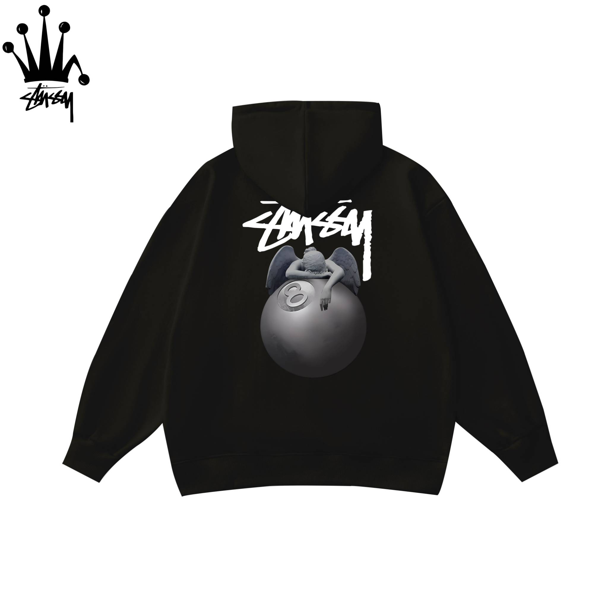 STUSSY Angel Ball Pattern Printed Hoodie Made Of Pure Cotton Fabric, Unisex