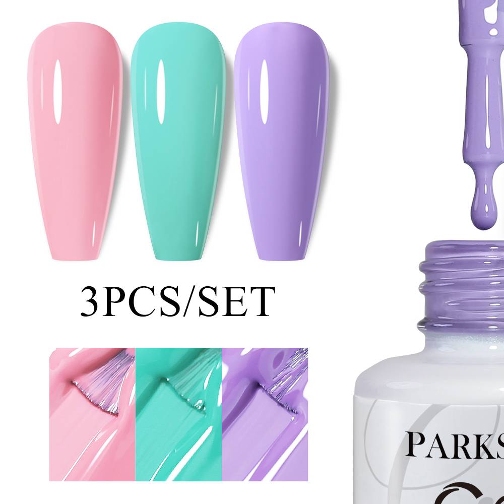 Parkson 3pcs Color Gel Polish Macaron Colors Soft Colorful Nail Polish Art Nail Supplies for Professionals Nail Gel Kits