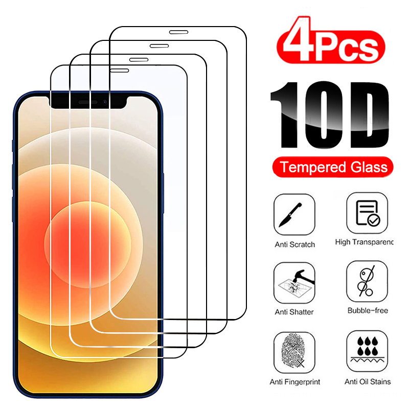 4Pcs Protective Glass On For iPhone 14 13 12 11 Pro Max 12Mini 13Mini Screen Protector Tempered Glass For iPhone 6 7 8 Plus XS XR XSMAX SE2020 Glass