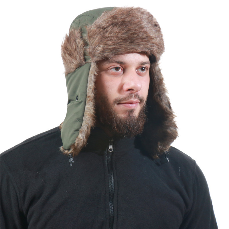 Trapper Hats Men's and women's waterproof Lei Feng hats for winter skiing, warm and windproof masks, earmuffs, knitted woolen autumn and winter hats
