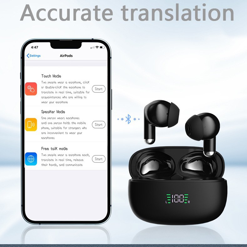 Translator AI Smart Translation Bluetooth Headset Hot Selling Real Time Simultaneous Interpretation Translation Headset