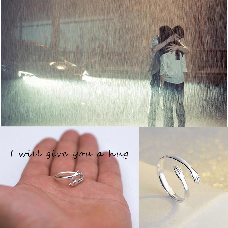 Valentine's Day Ring Open size Adjustable Hug Ring Korean Couple Ring Lover Gift
