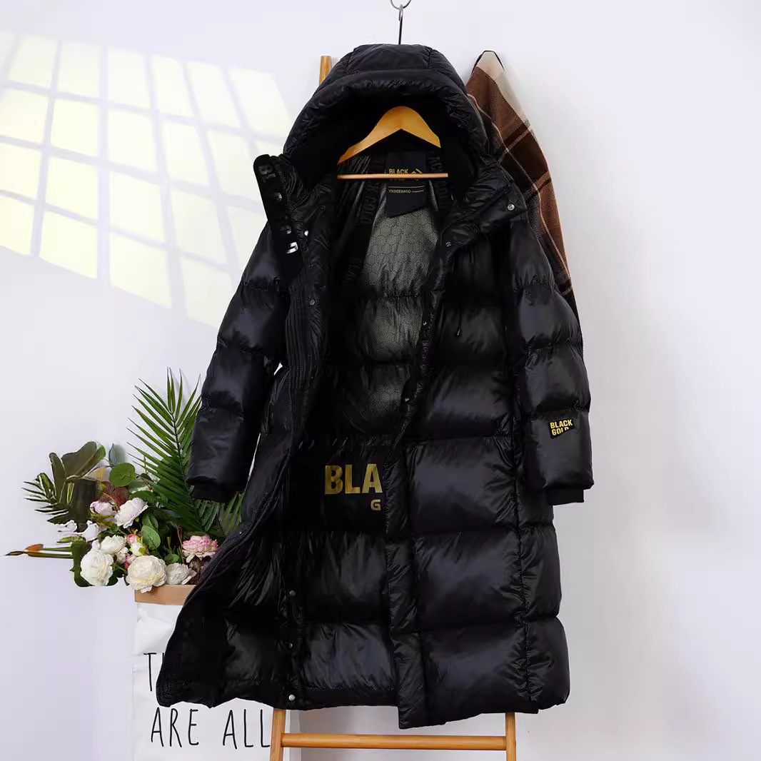 Women's Clothing new high end black and gold goose winter coats jacket long over knee thickened hooded couple jacket winter wear
