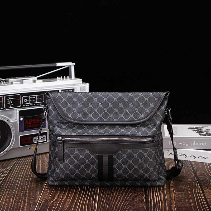 Herrentaschen Neue Herren-Umhängetasche, wasserabweisend, hochwertige, vielseitige Umhängetasche, große Kapazität, lässig, farblich abgestimmt, kariert, Herren