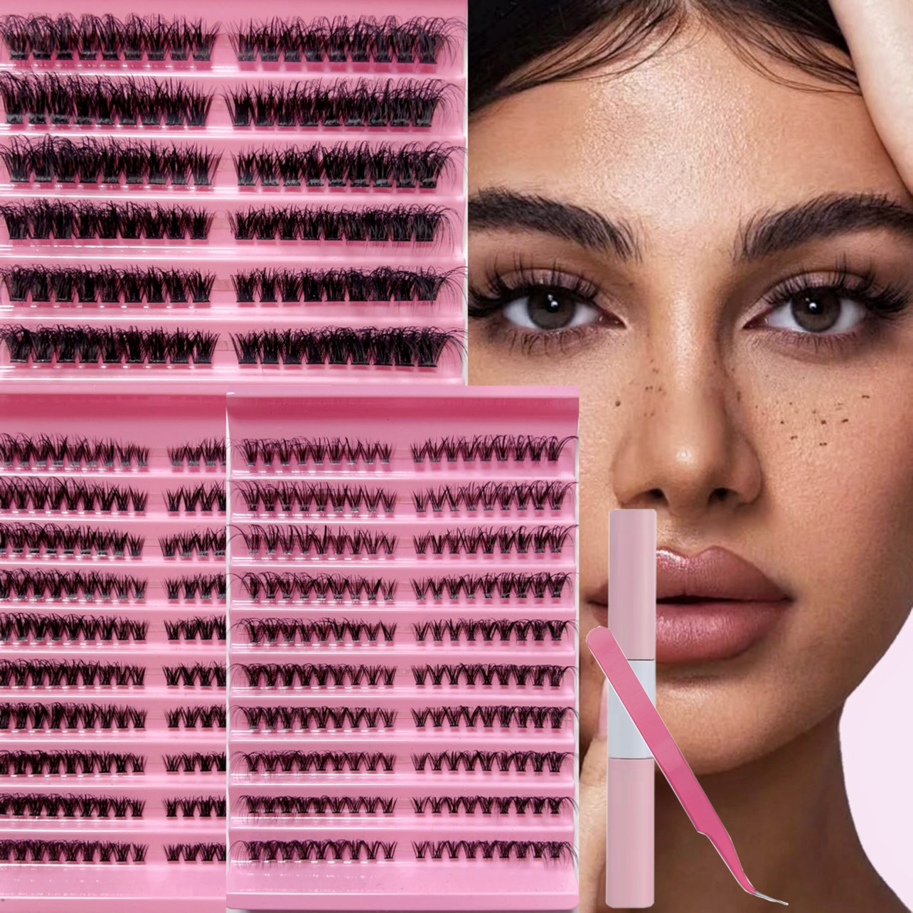 Eyelashes Set Ten Rows Of Segmented Dense Self Grafting Lazy Single Cluster DIY False Eyelashes Set