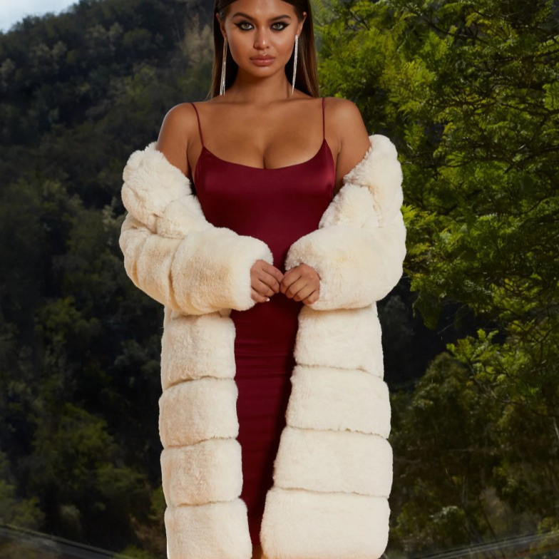 Women's clothing new style imitation fur coat cotton coat thickened long plush coat women's coat windbreaker ready in stock