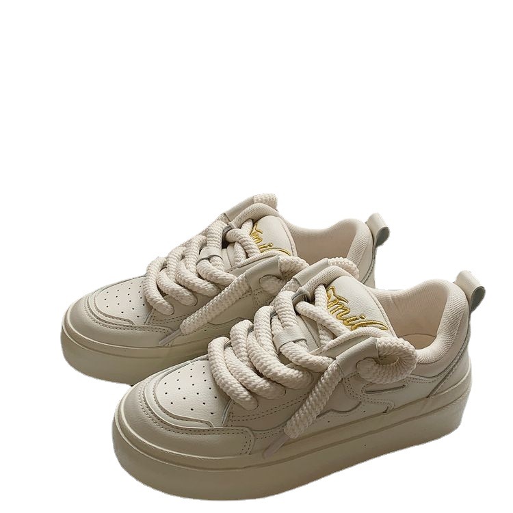 Minority Original Design Thick Rope Bread Shoes Women 2023 New Comfortable Chic Small White Shoes Women's Casual Skateboard Shoes