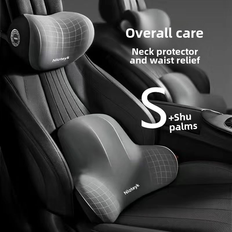 Logo Customized High-end Car Small Headrest Lumbar Support Memory Foam Cushion Lumbar Cushion Backrest Lumbar Pillow Car Neck Support