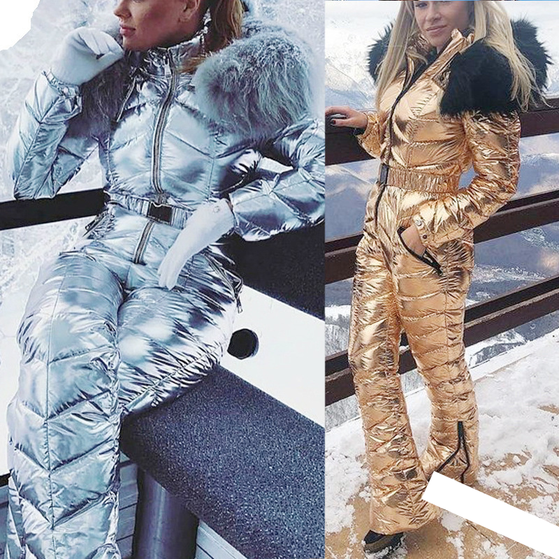 Women's clothing casual sports hooded warm one-piece ski clothing cotton clothing