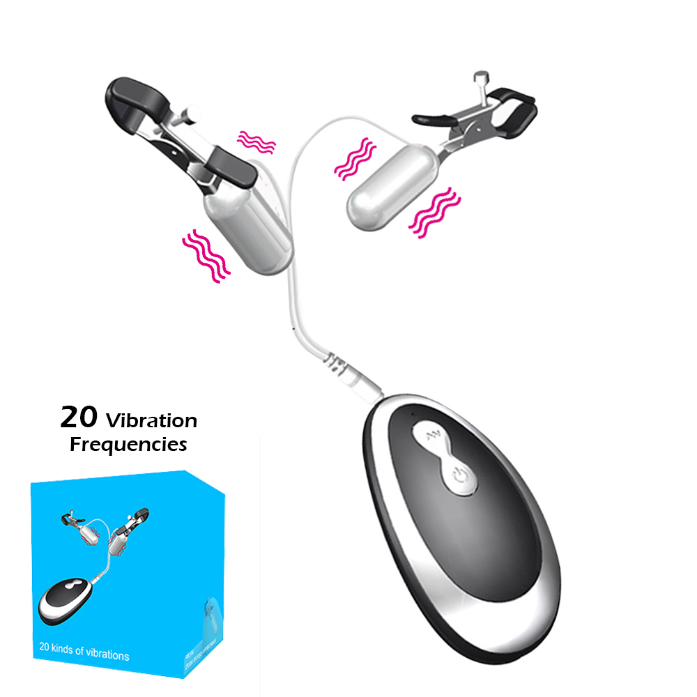 20 Frequency Nipple Vibrator Vibrating Nipple Clamps Clitoral Clip Breast Massage Clitoral Stimulation Female Sex Toys
