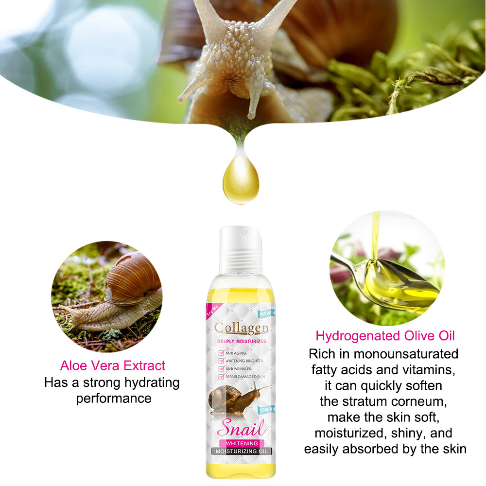 Snail Moisturizing Oil Body Care Massage Oil Shrinking Pore Essential Oil Body Oil