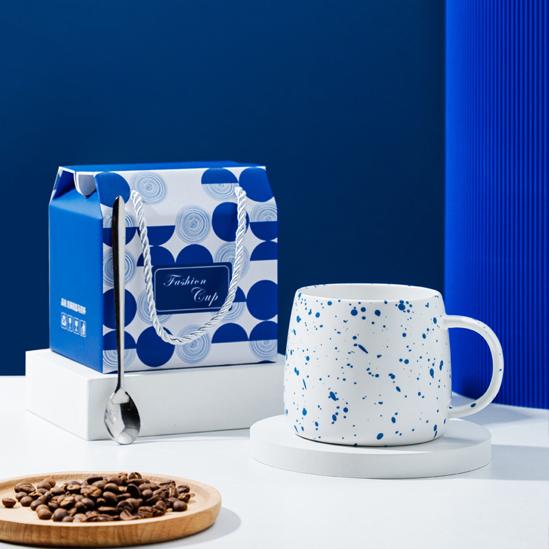 Klein blue mug high-value net red water cup gift gift box set gift breakfast milk coffee cup