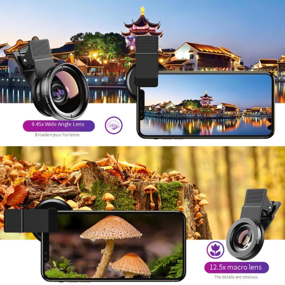 Mobile Phone Lens 0.45x Universal Ultra Wide Angle 12.5x Macro Slr Special Effects External Camera Mobile Phone Lens