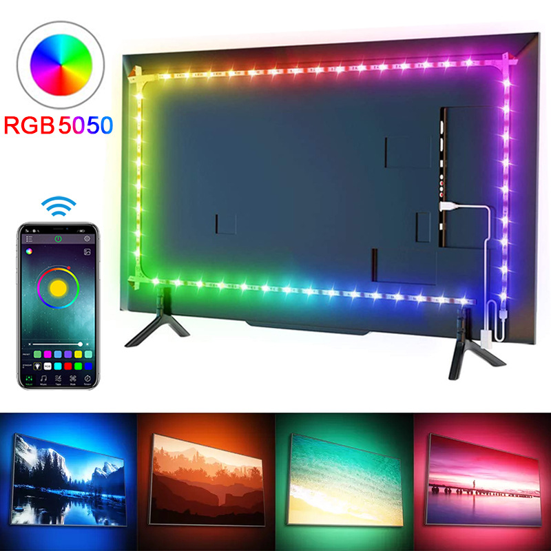 Led Light Strip 5v5050rgb Three Button Mini Tv Background Light Strip Bare Board Not Waterproof 24 Button Remote Control Atmosphere Light