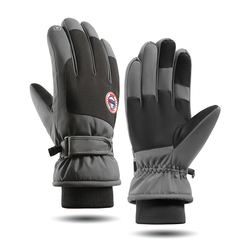 Ski gloves Men's and women's fleece warm waterproof non-slip outdoor cycling ski touch screen thickened gloves