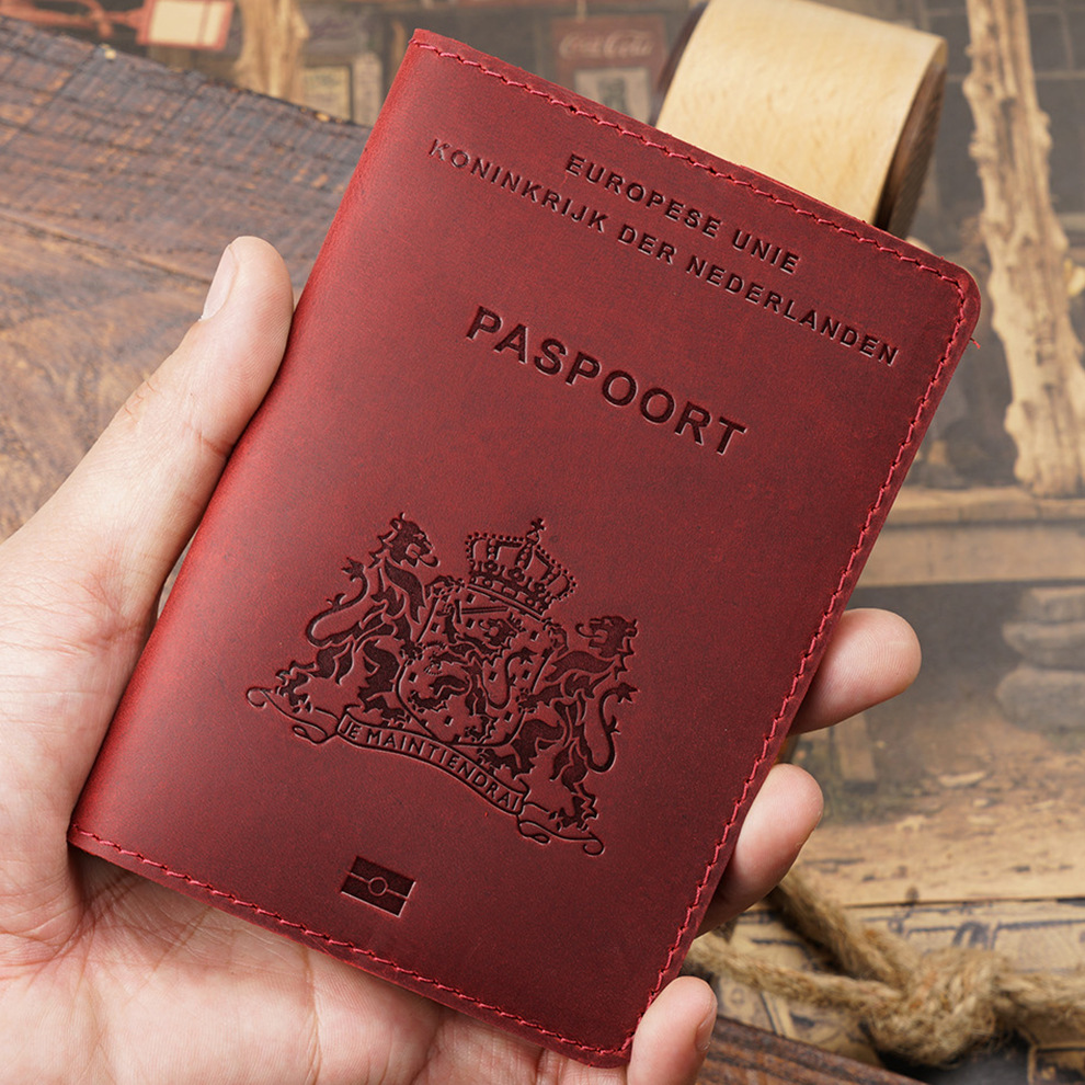 Passport Covers Passport Holder Document Holder First Layer Cowhide Retro Boarding Card Wallet Card Holder Genuine Leather Passport Book