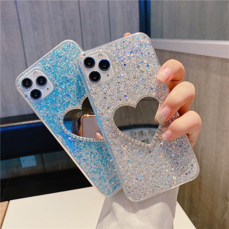 Fashion Glitter Sequins Mirror Phone Case For iphone 12 Pro Max Clear Cover For iphone 7 Plus 8 6 6s X XS Max XR 11 Fund