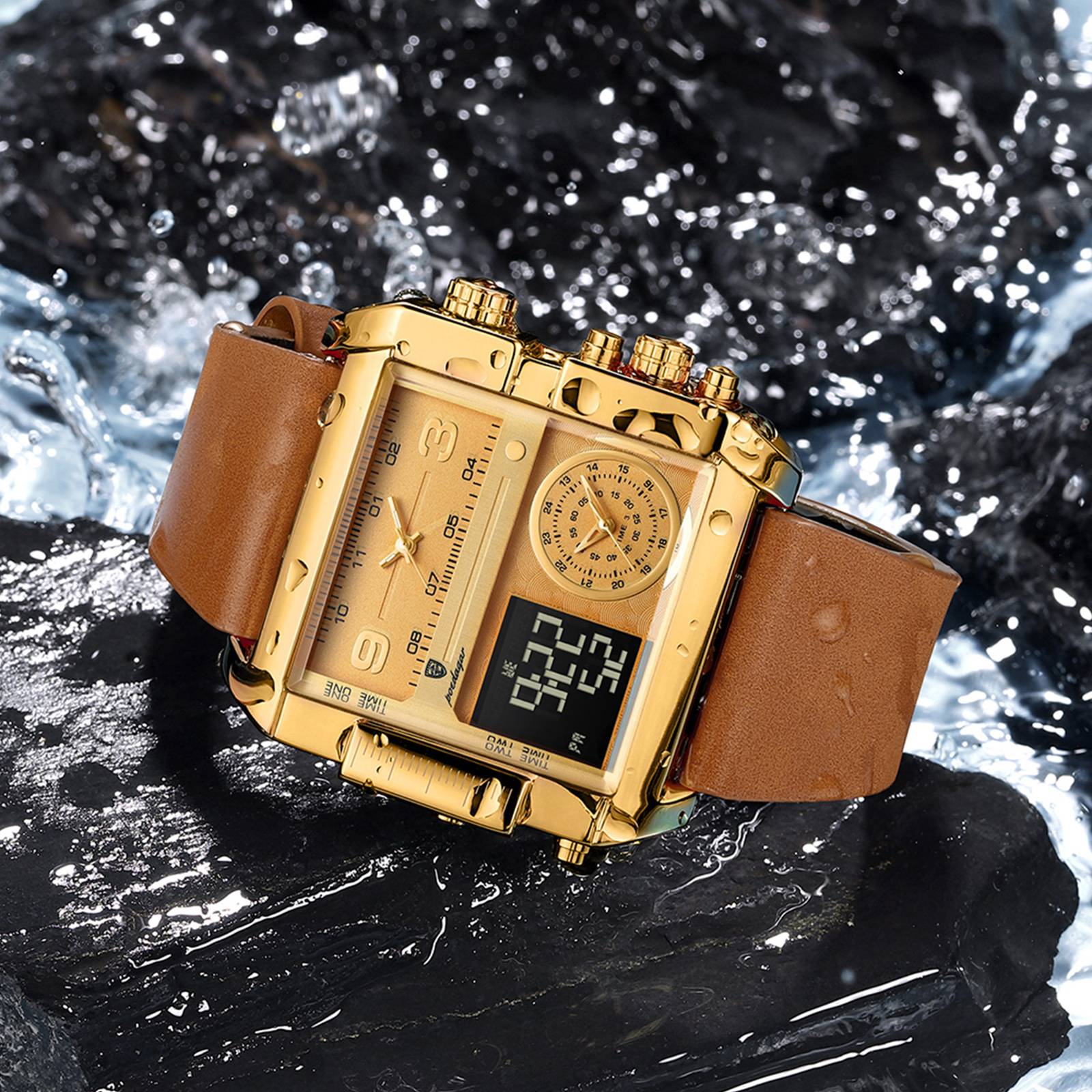 997 New Men's Electronic Watch Dual Display Electronic Quartz Watch Waterproof Men's Watch Retro Watch