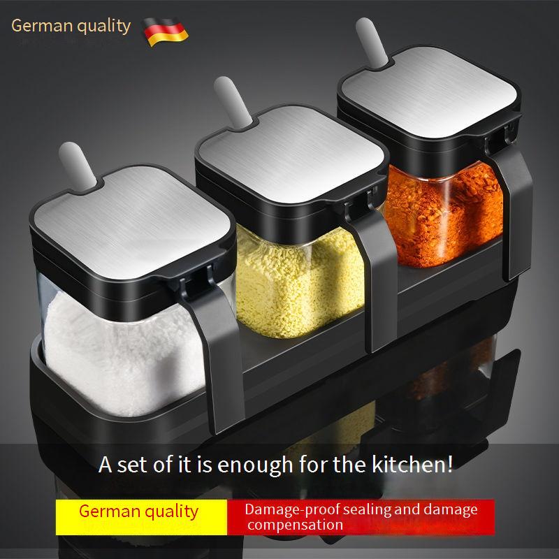 Home Storage & Organization Seasoning Box Set Household Kitchen Storage Box With Lid Seasoning Bottle Glass Oil Pot Sealed Seasoning Jar Seasoning Box