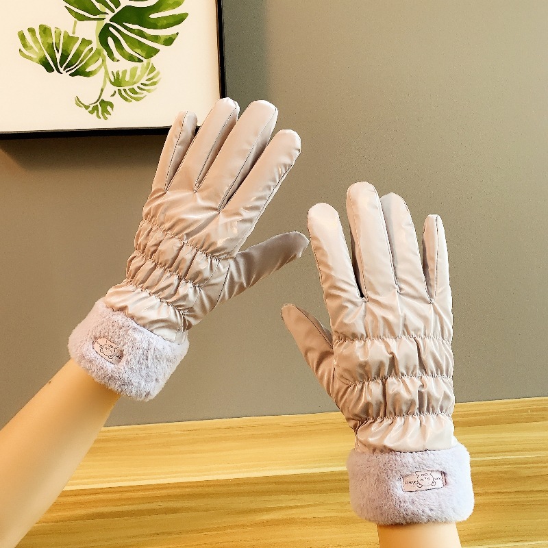 Fashion warm gloves for autumn and winter, women's driving with velvet insulation, touch screen anti slip, winter
