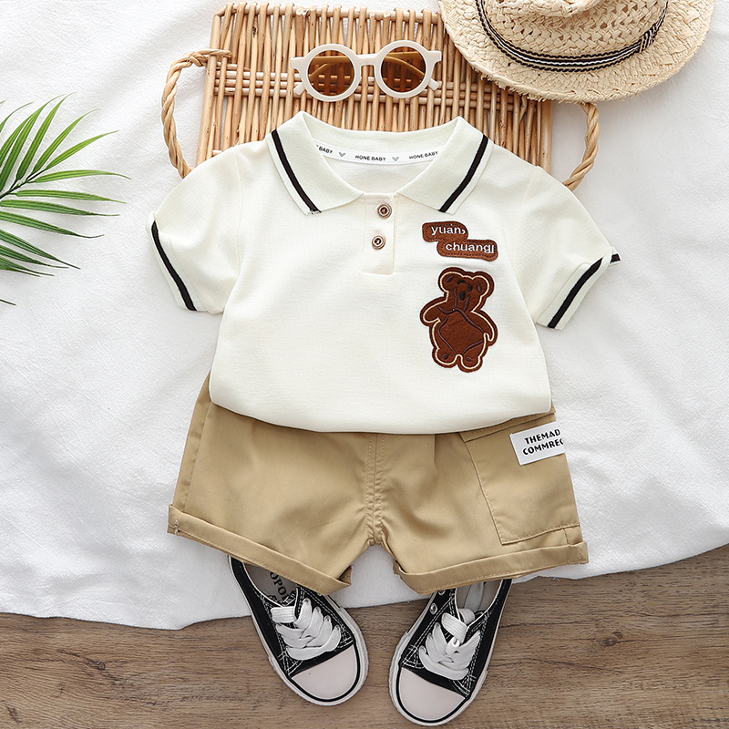 Mother&Kids Baby boys Summer T-shirt baby boys Breathable short sleeved shorts Summer baby clothes baby