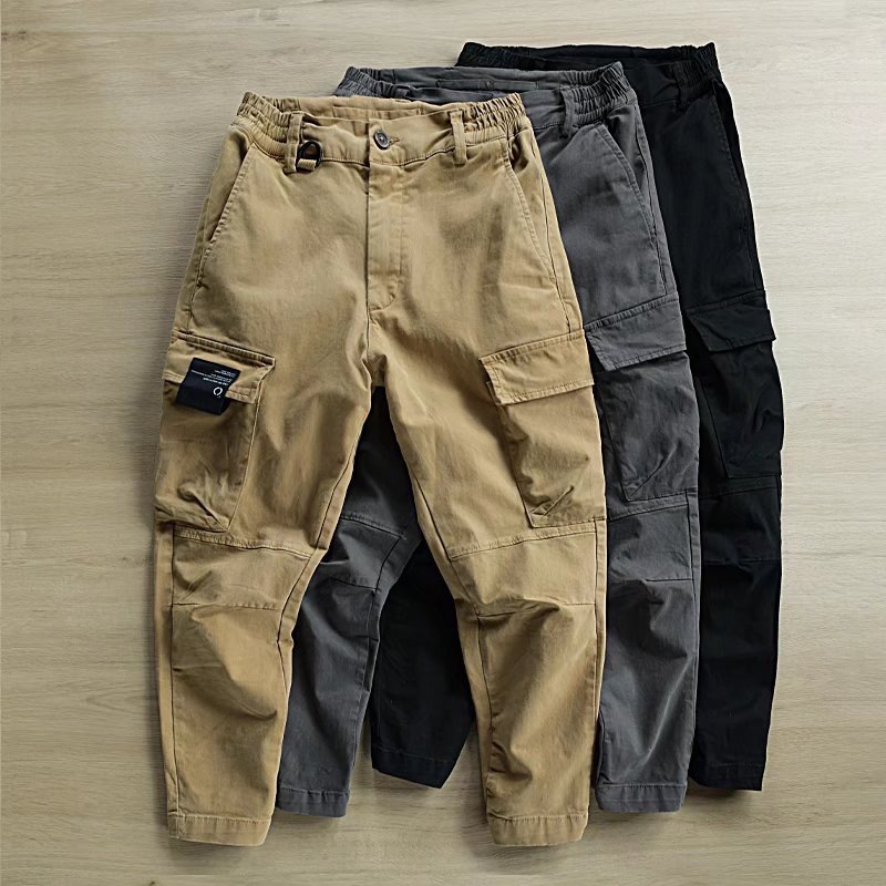 Men's Utility Cargo Pants - Cotton Blend Relaxed Fit Tactical Trousers With Multi-Pockets, Streetwear Workwear Hybrid