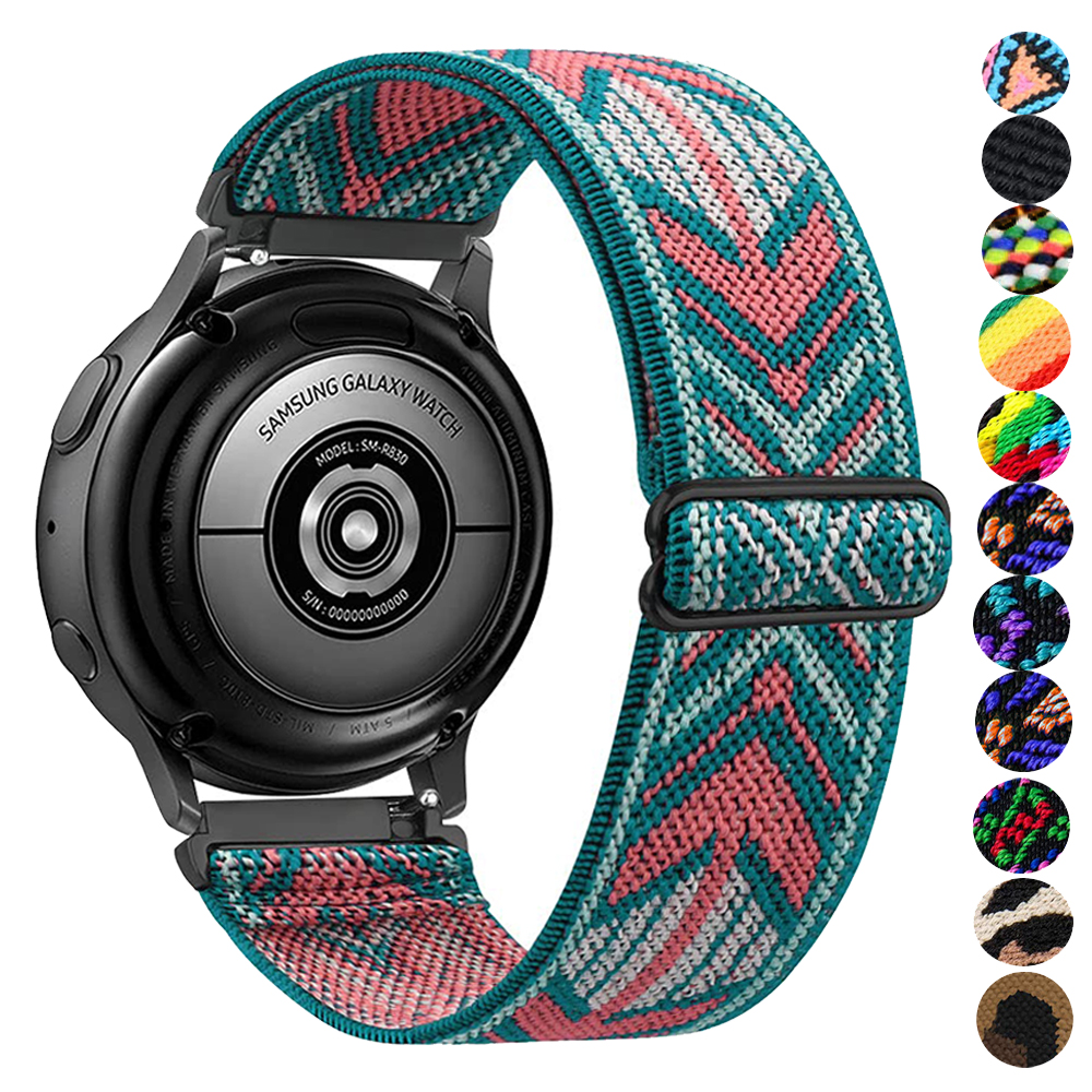 20mm 22mm strap For Samsung Galaxy watch 4/classic/46mm/Active 2/Gear S3/5/5 pro 44mm 40mm Nylon Elastic Huawei GT 2/3 Pro band