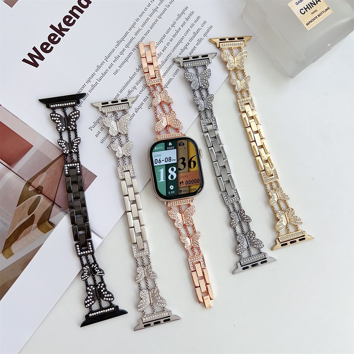 Watch Band For iWatch 42/44/45/46/49mm 38/40/41mm Metal Fashion Watch Strap for Watch Series Ultra2 Series 10/9/8/7/6/5/4/3/2/1