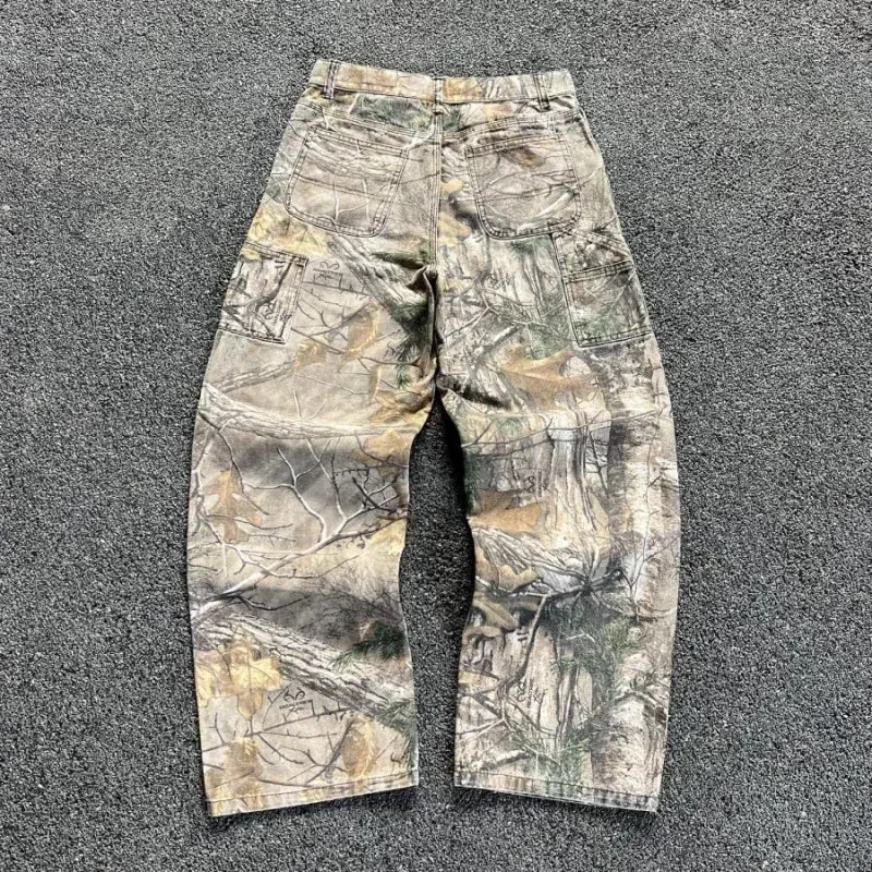 Camouflage Cargo Hosen Y2K Neue Amerikanische Mainstream Hip Hop Skateboard Männer Frauen Streetwear Gothic High Street Super Lose Jeans
