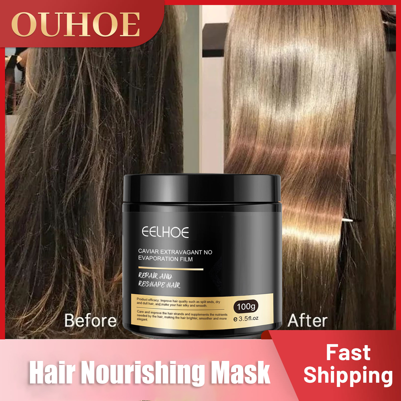 Vitalizing Nutrition Hair Mask Caviar Keratin Straightening Treatment Cream Repair Frizzy Damage Hair Moisturizing Conditioners