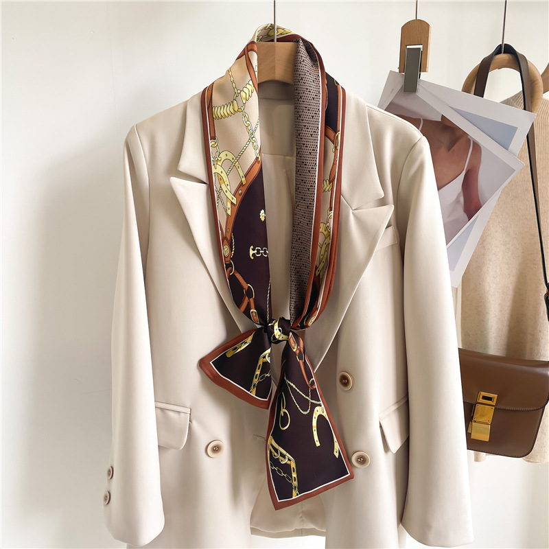 Suit, scarf, belt, small long strip, hair band, silk scarf, thin scarf, ribbon, binding bag, decorative women's