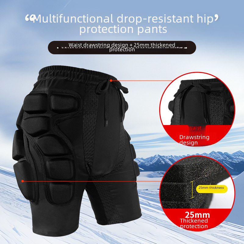 Adult Ski Hip Protection Pants Skateboard Roller Skate Protectors Thickened Sponge Anti-fall Pants Breathable High Elastic Pants